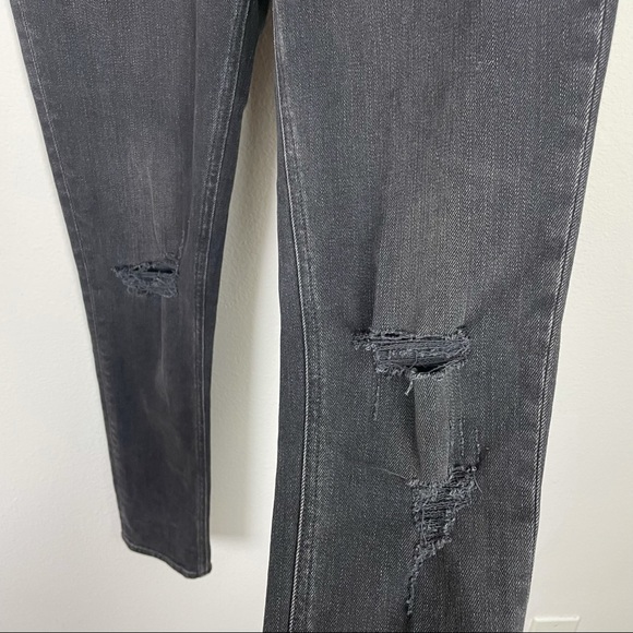 RAG & BONE High-Rise Black Distressed Nina Skinny Jeans Color Rock Wholes Sz 26 - Picture 6 of 11